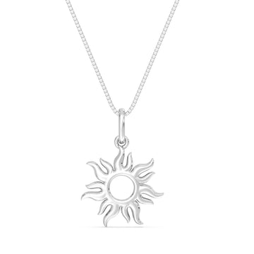 10kt Gold Sun Pendant with 18inch box chain