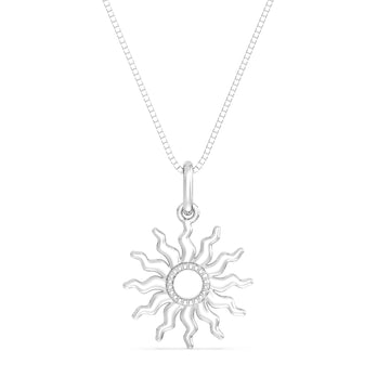 10kt Gold Sun Pendant with 18inch box chain