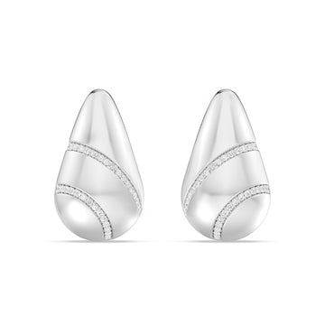 LAB GROWN BOLD PASELY EARRING WITH DIAMOND STRIPS IN 10KT GOLD (0.25 CTW )