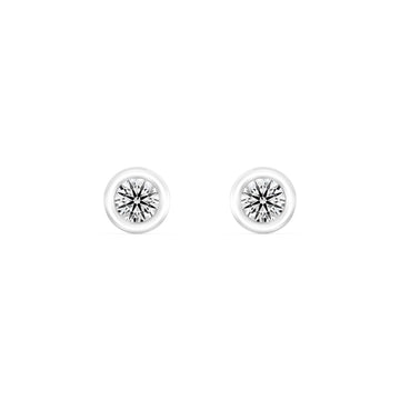 1/5 Carat ROUND SHAPE Cut Lab -Diamond Bazel Set Earring in Gold