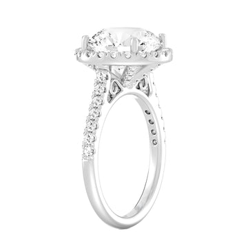 Elegant Round Halo Engagement Ring with Tight Halo Design