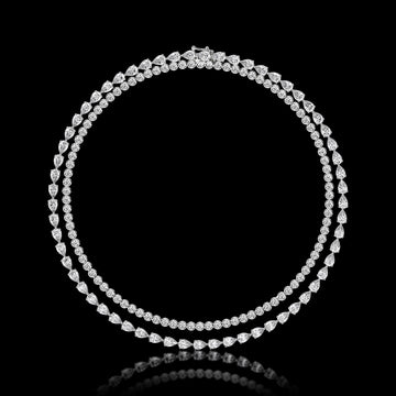 LAB GROWN DIAMOND TWO ROW NECKLACE IN 18KT GOLD (24.75. CTTW )
