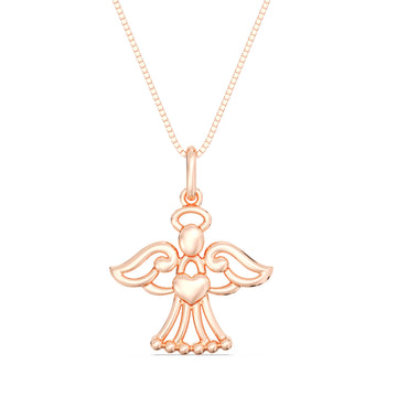 10kt gold angel pendant on a box chain is a wonderful choice for good luck! The angel symbolizes protection and guidance, and when combined with a box chain, it offers both a modern look and durability