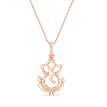 10kt Gold Ganesha Pendant with Box Chain