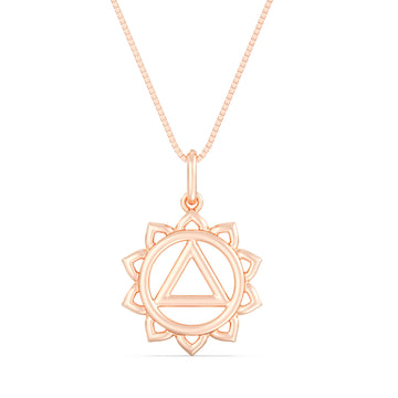 10kt Gold Throat Chakra Pendant with Box Chain