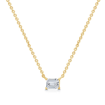 1/2 CTW Lab-Grown Emerald-Shaped Diamond Solitaire Pendant"