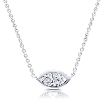 1.00 CTW Lab-Grown Marquise-Shaped Diamond Solitaire Pendant"