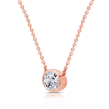 1.00 CTW Lab-Grown Oval-Shaped Diamond Solitaire Pendant"