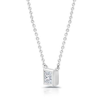 1/2. CTW Lab-Grown PRINCESS - Shaped Diamond Solitaire Pendant