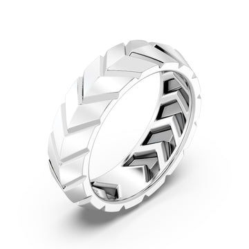Italian-Inspired Plain Gold Bands with Haringborn Pattern and Mirror Finish Polish