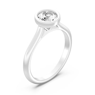 1.00.Carat ROUND SHAPE Lab -Diamond BEZEL SET Solitaire ring in Gold