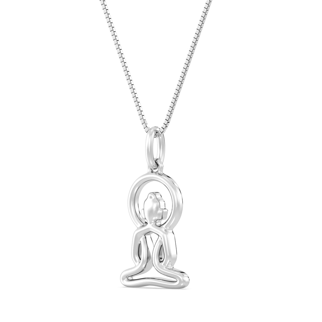 10kt Gold Buddha Pendant with Box Chain