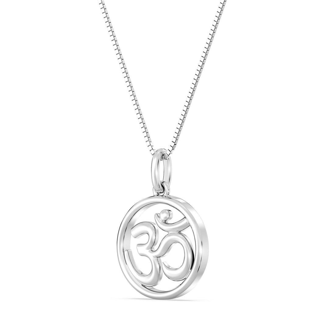 10kt Gold Om Pendant with Box Chain