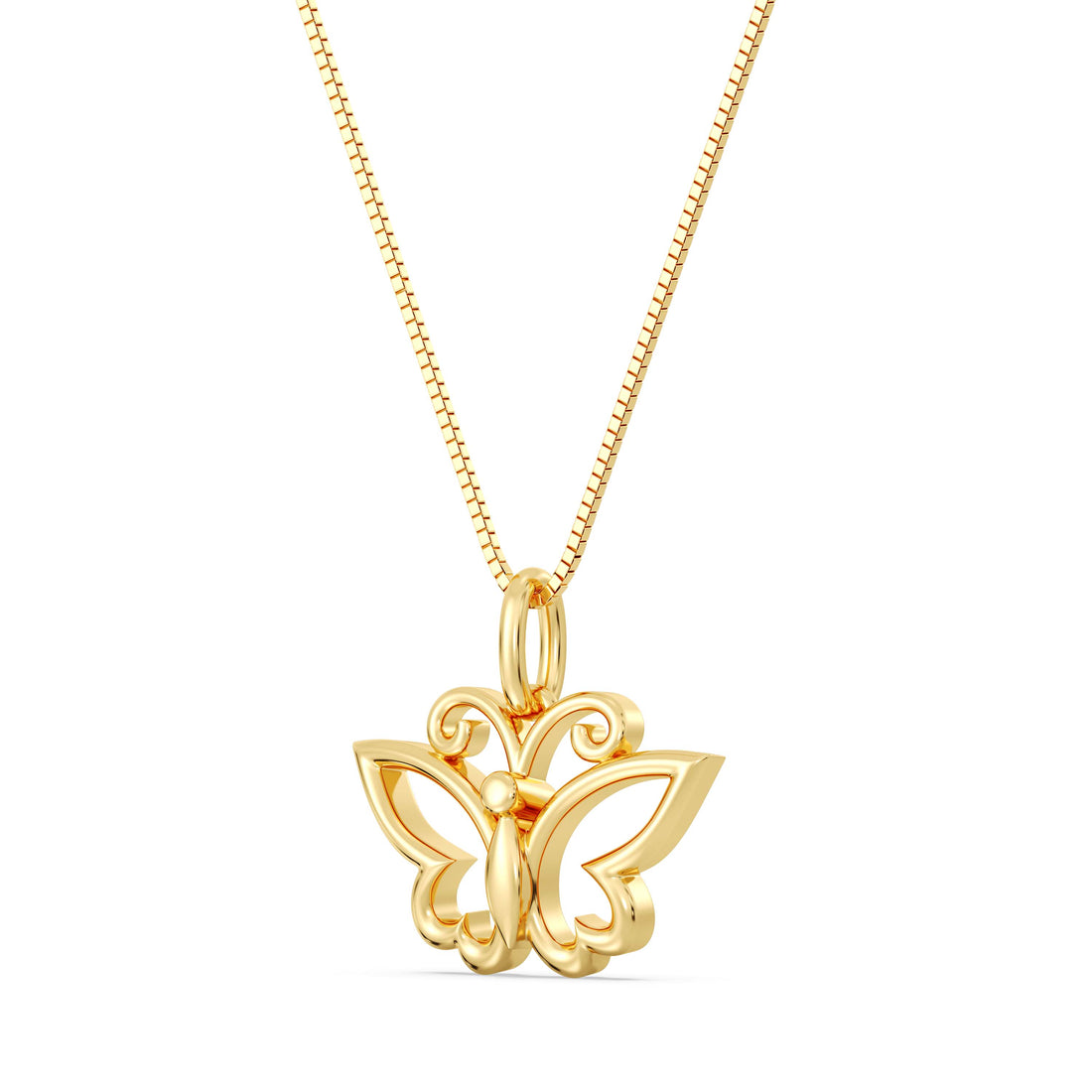 10kt Gold Butterfly Pendant with Box Chain