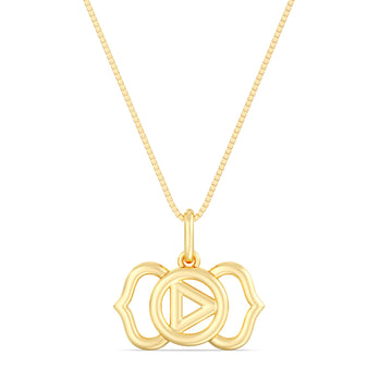 10kt Gold Ajna Chakra Pendant with Box Chain