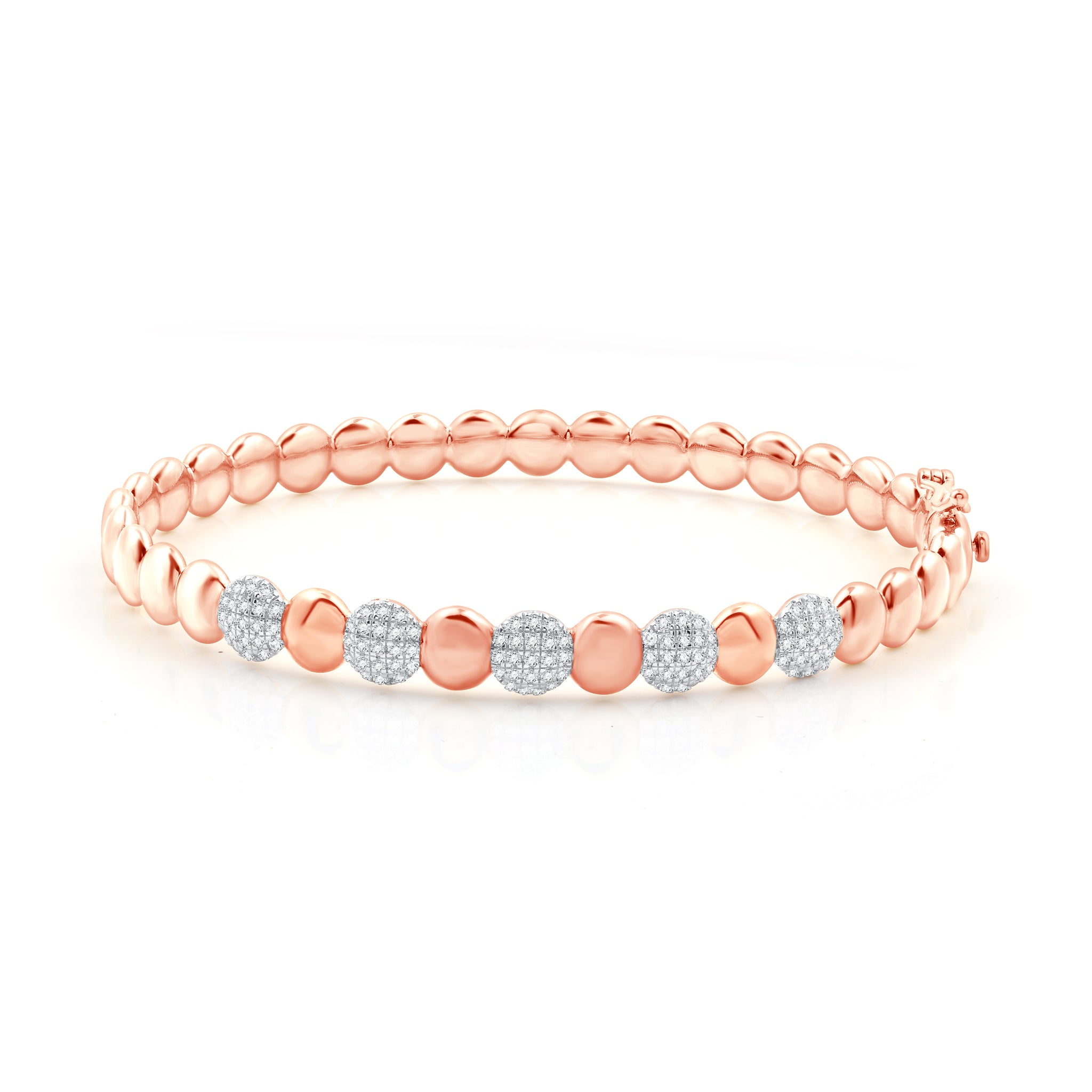 1/2.CTTW Modern High Shine Beaded Bangle in Silver