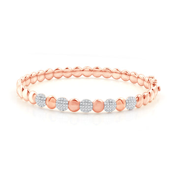 1/2.CTTW Modern High Shine Beaded Bangle in Silver