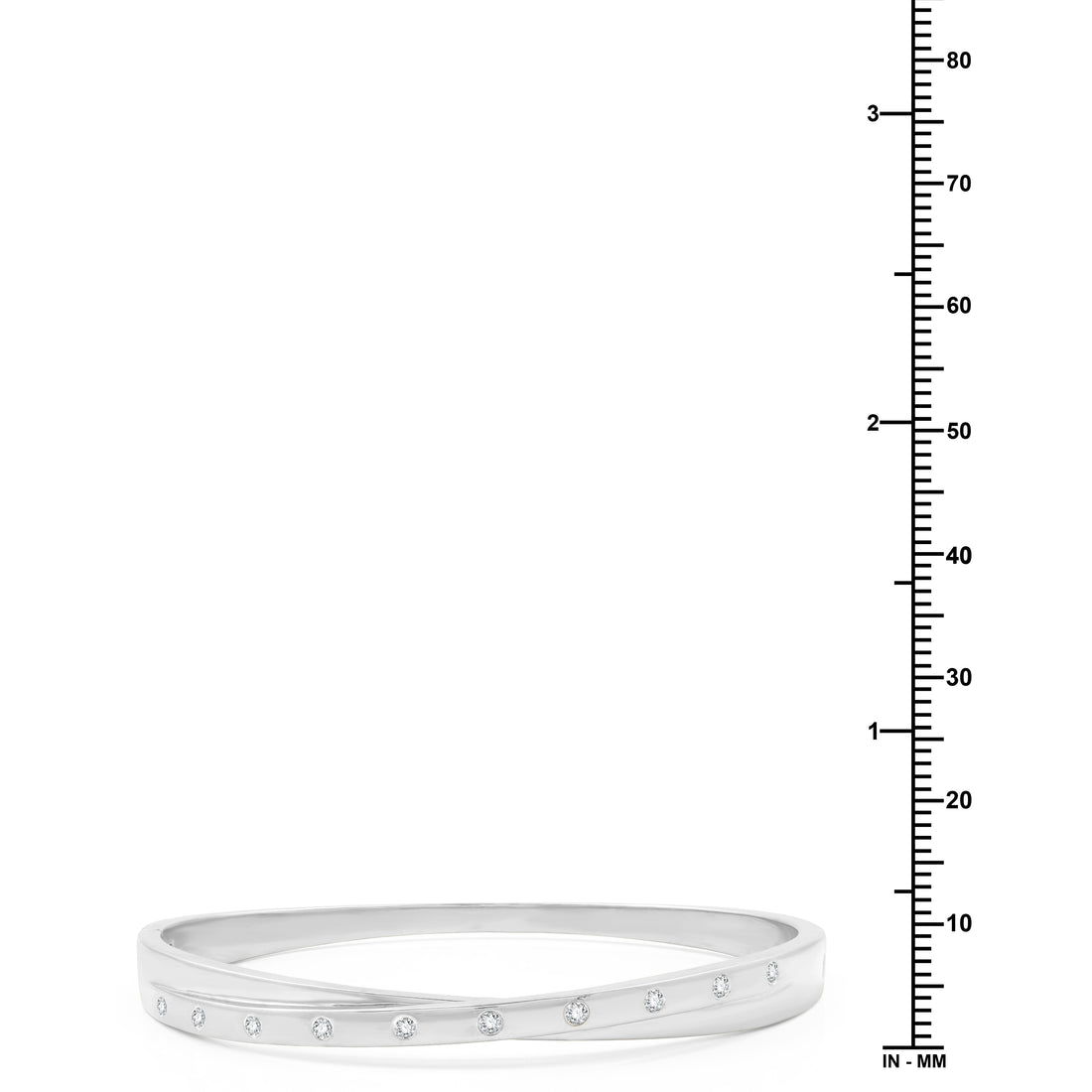 1/4 CTTW Criss Cross Diamond Bangle Bracelet in Sterling Silver