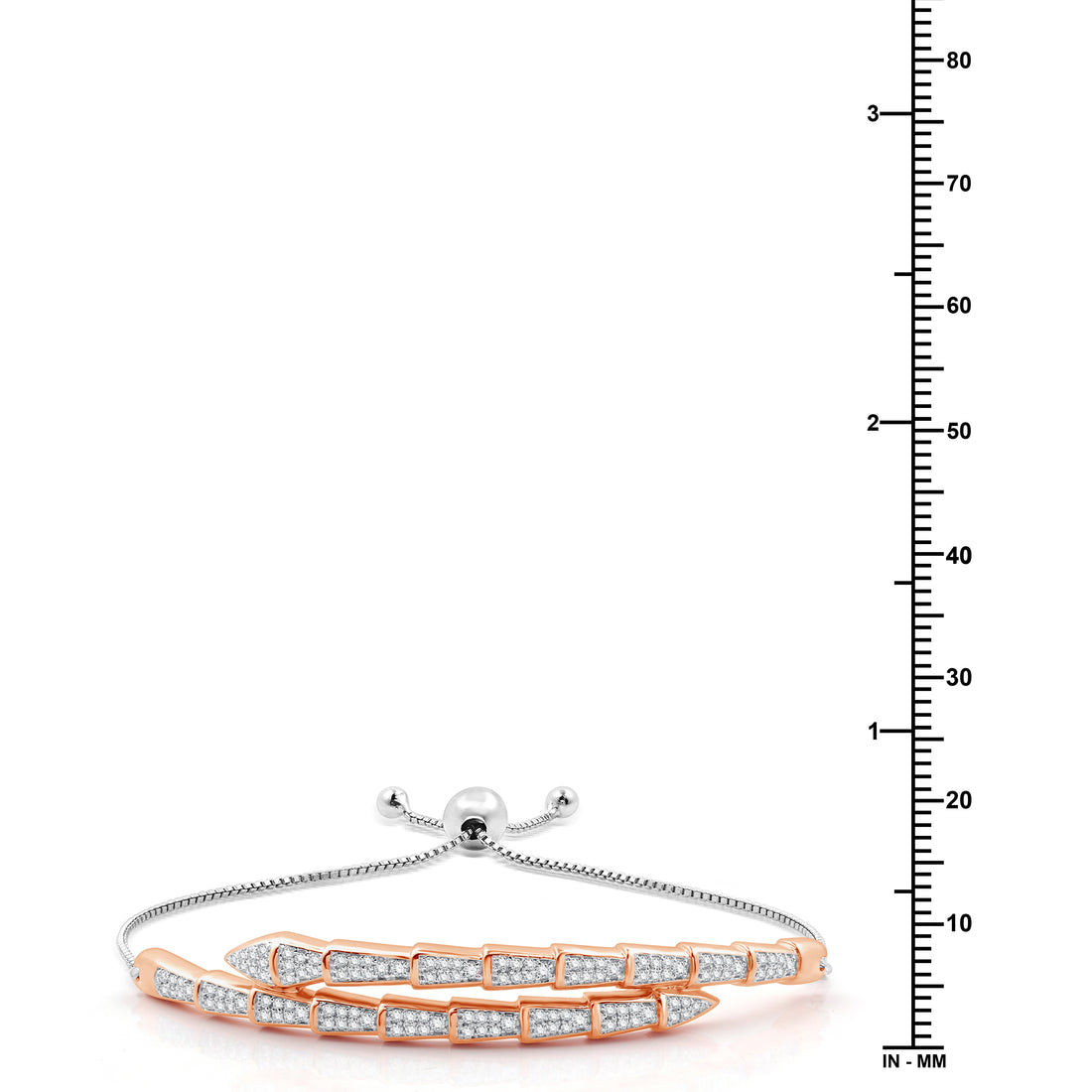 5/8 CTTW Pavé Diamond Bolo Cuff Bangle in Sterling Silver