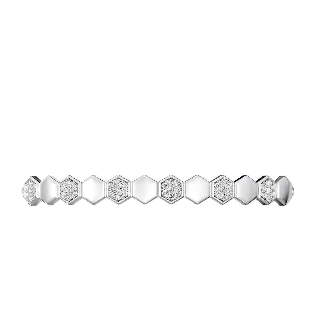 1/2 CTTW Diamond  Link Bolo Bangle in Sterling Silver  Adjustable Lab-Grown Diamond Br