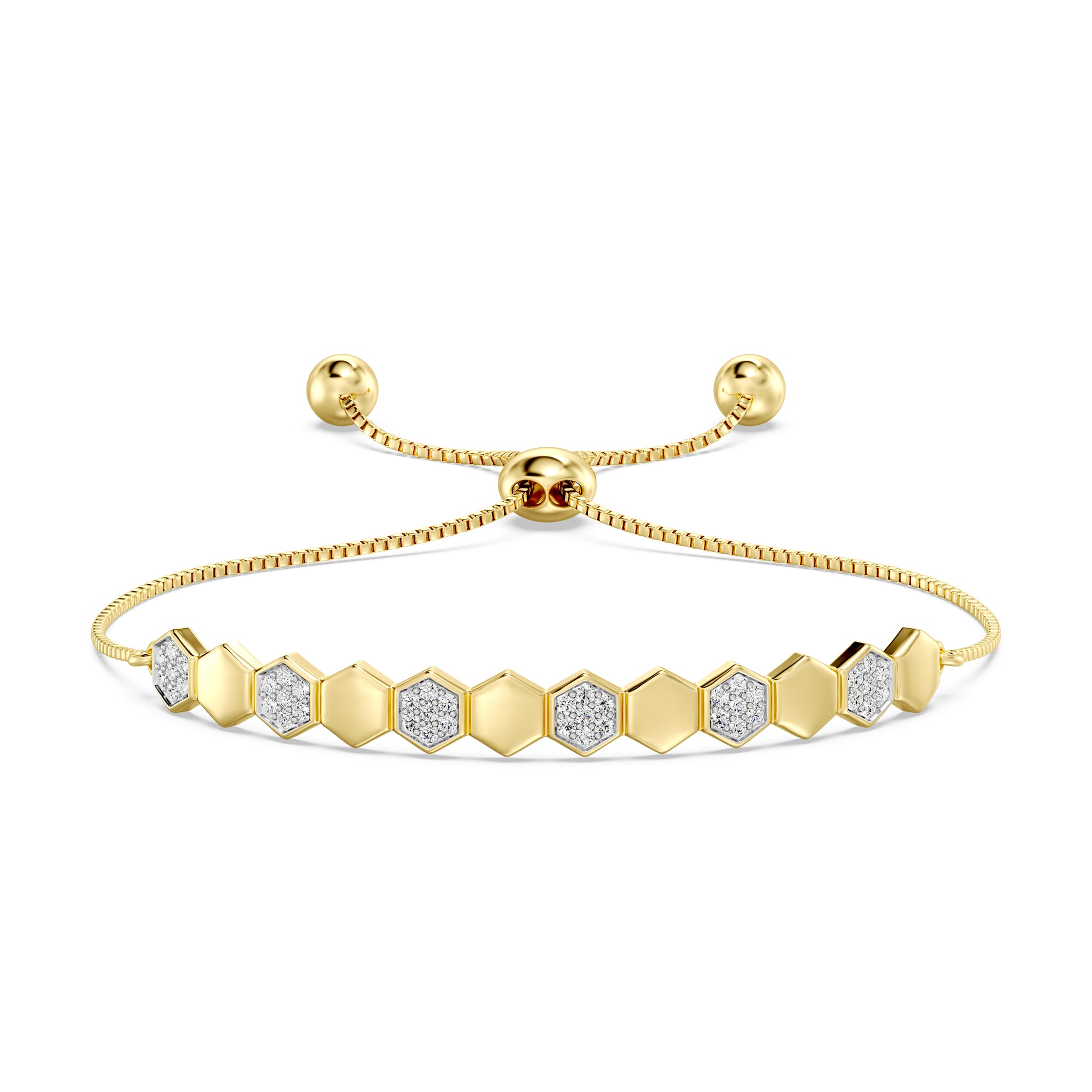 1/2 CTTW Diamond  Link Bolo Bangle in Sterling Silver – Adjustable Lab-Grown Diamond Bracelet