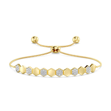 1/2 CTTW Diamond  Link Bolo Bangle in Sterling Silver – Adjustable Lab-Grown Diamond Bracelet