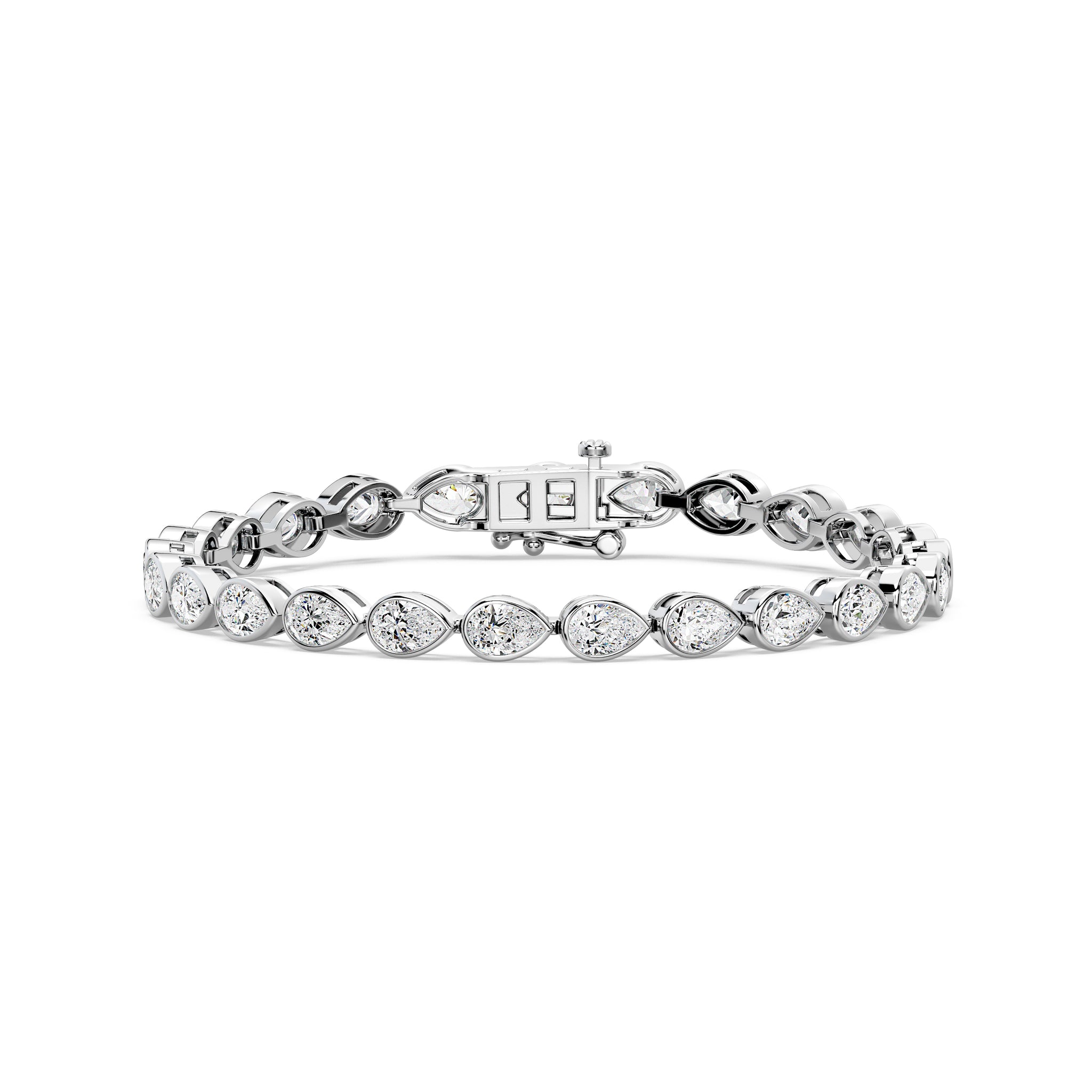 9.5 CTTW Pear Shape Diamond Bracelet in Gold – Elegant Statement Piece