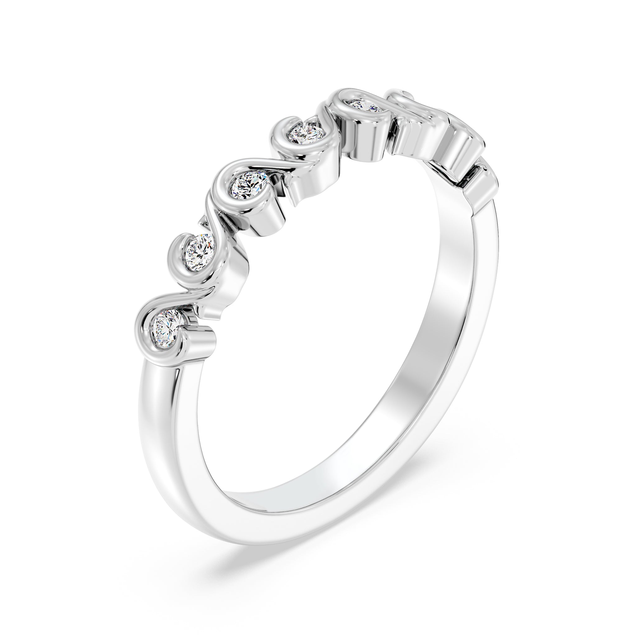 1/6 CTW. Modern Swirl Diamond Ring