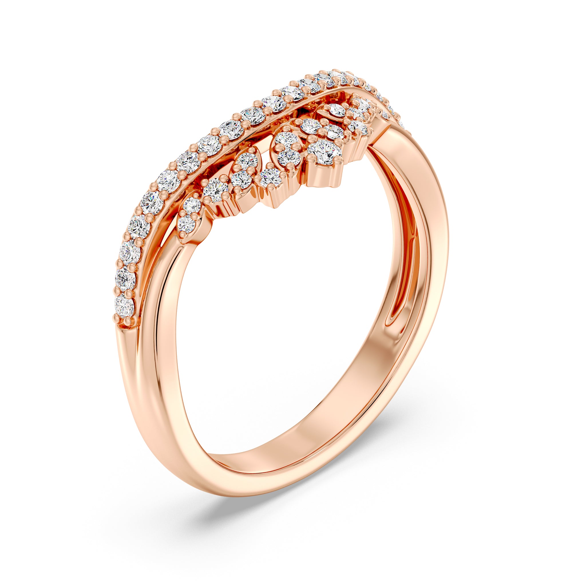 1/4 CWT Brilliant Elegant Chevron Diamond Band