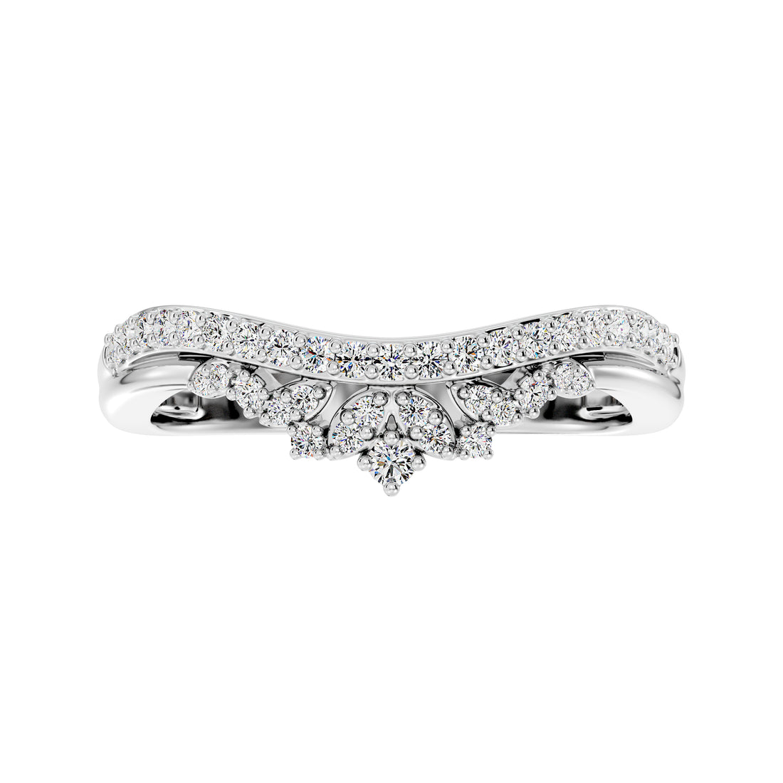 1/4 CWT Brilliant Elegant Chevron Diamond Band