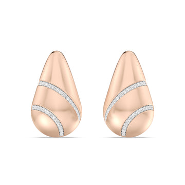 LAB GROWN BOLD PASELY EARRING WITH DIAMOND STRIPS  IN 10KT GOLD  (0.25 CTW )