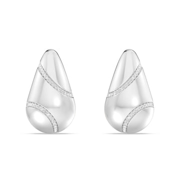 0.25 CTW LAB GROWN BOLD  PAISLEY EARRING WITH DIAMOND STRIPS