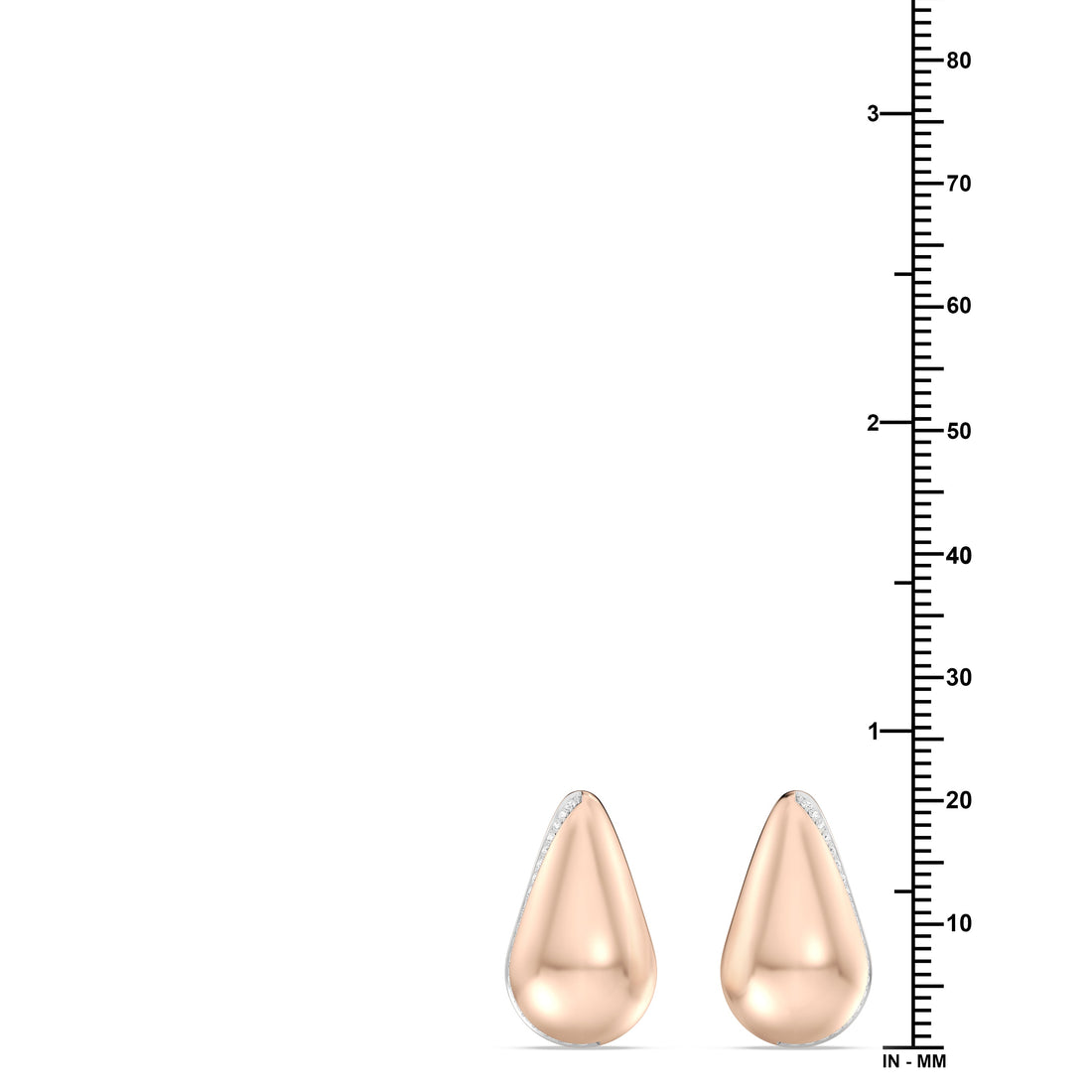 LAB GROWN BOLD LEAF EARRING WITH DIAMOND LINE IN 10KT GOLD  (0.25 CTW )
