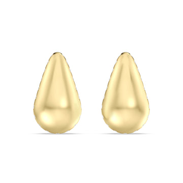 LAB GROWN BOLD LEAF EARRING WITH DIAMOND DOTTED  LINE  IN 10KT( 0.25 CTW )