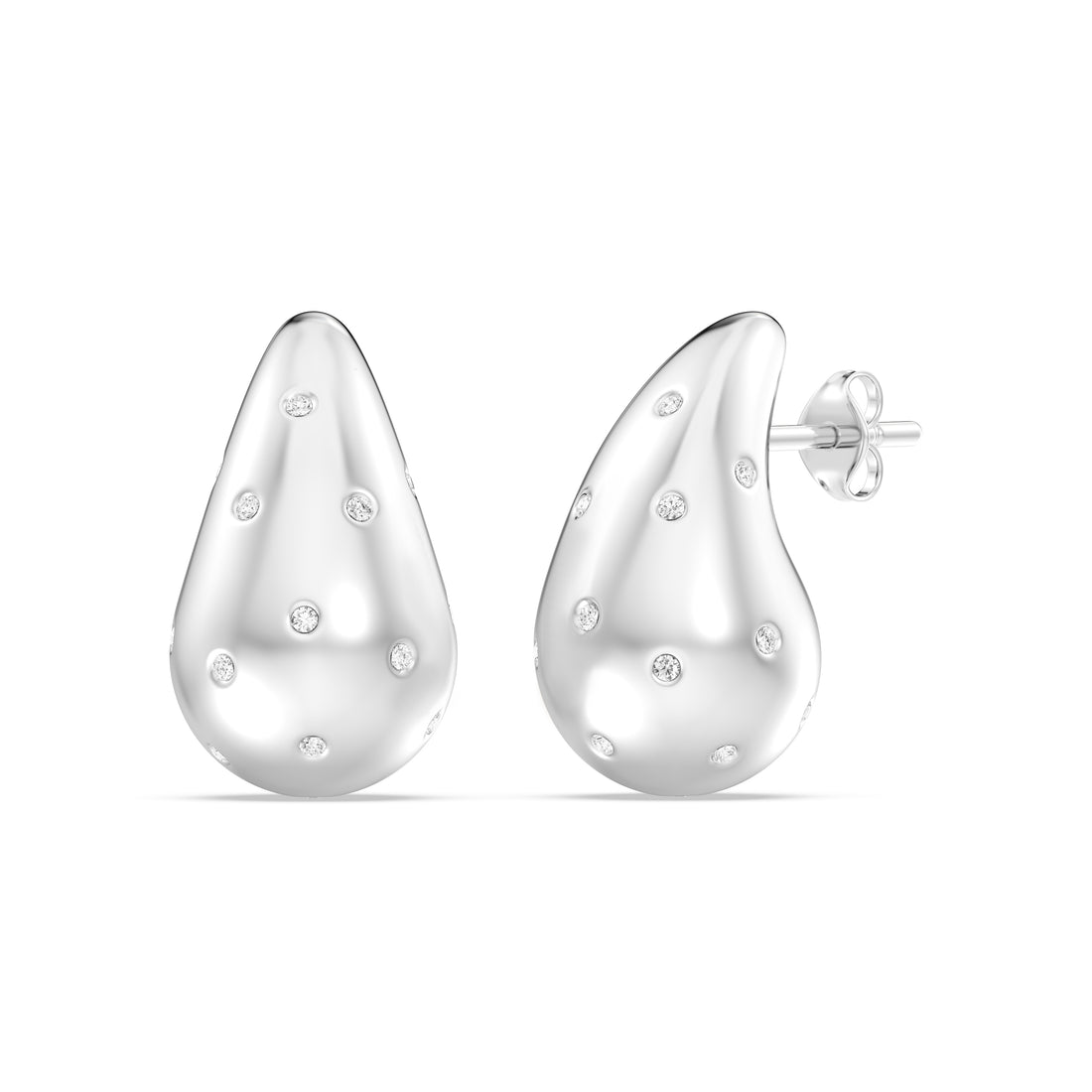 0.25 CTW BOLD  PAISLEY EARRING WITH SNOW MIST DIAMOND LOOK