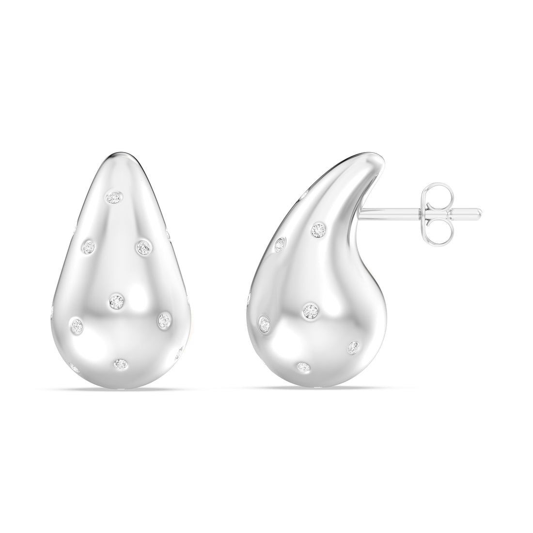 0.25 CTW LAB GROWN BOLD  PAISLEY EARRING WITH SNOW MIST DIAMOND LOOK