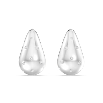 LAB GROWN BOLD LEAF EARRING WITH  LUCKY DIAMOND  IN 10KT  (0.25 CTW )