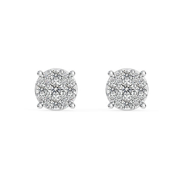 0.50 CTW Diamond Cluster Stud Earrings – Timeless Classic Design