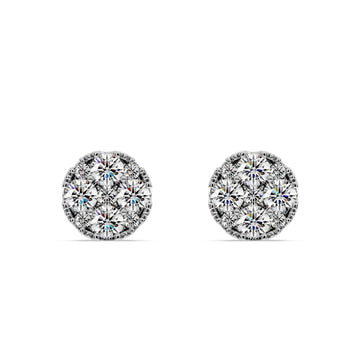 1.00 CTW Diamond Cluster Stud Earrings – Timeless Classic Design