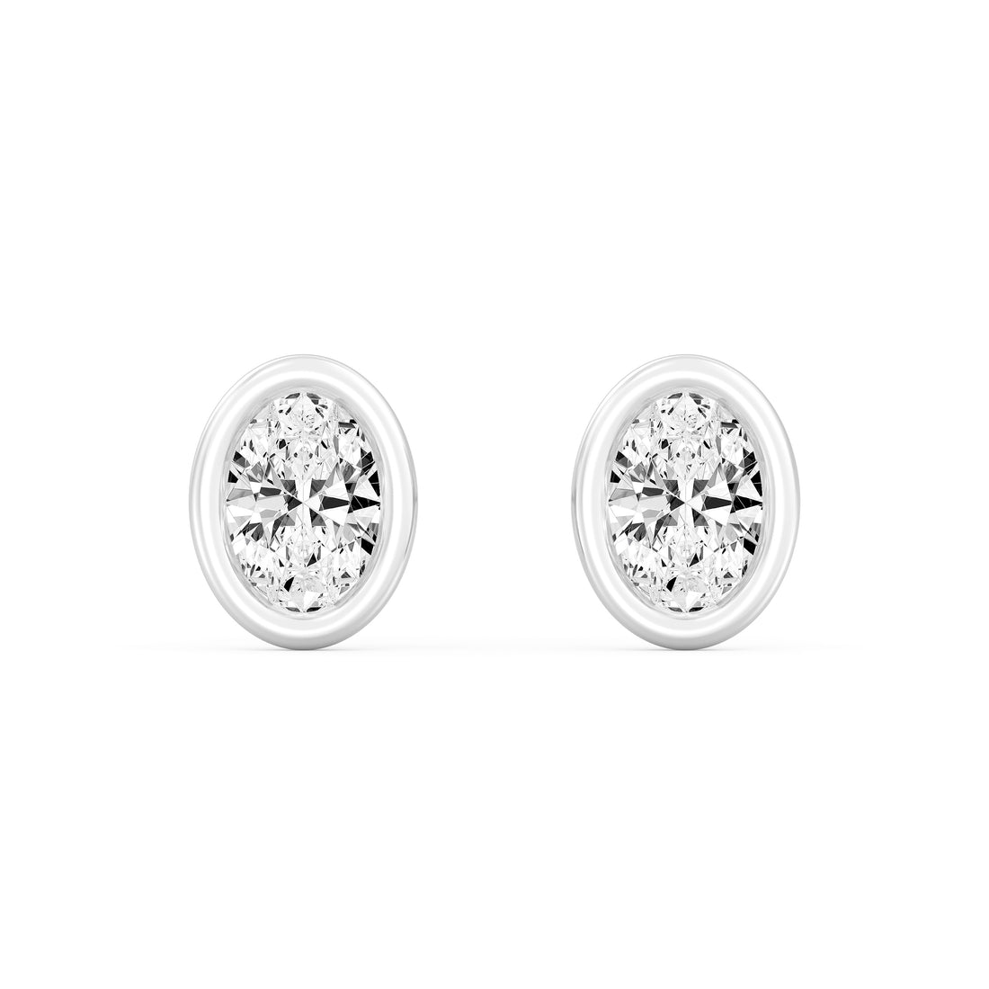 0.50 Carat EMARALD  SHAPE Cut Lab -Diamond Bazel Set Earring in  Gold