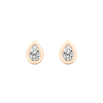 1/2 .Carat PEAR SHAPE Cut Lab -Diamond Bazel Set Earring in Gold