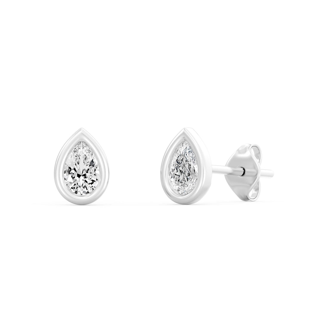 1/2 .Carat PEAR SHAPE Cut Lab -Diamond Bazel Set Earring in Gold