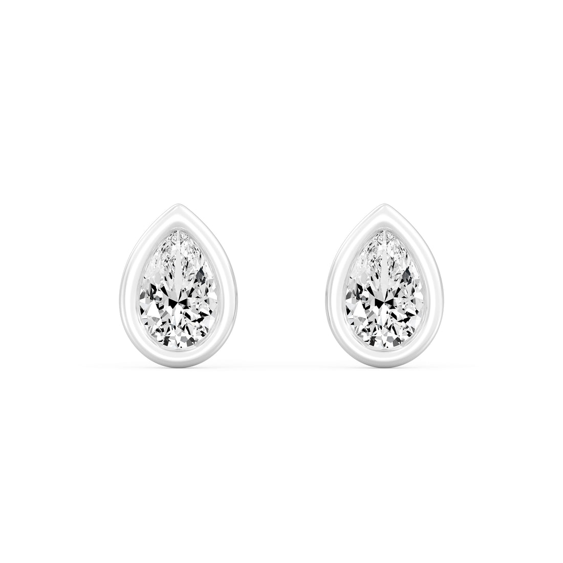 1.00 Carat PEAR SHAPE Cut Lab -Diamond Bazel Set Earring in Gold