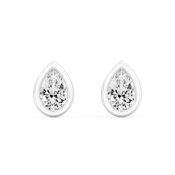 1.50 Carat PEAR SHAPE Cut Lab -Diamond Bazel Set Earring in Gold