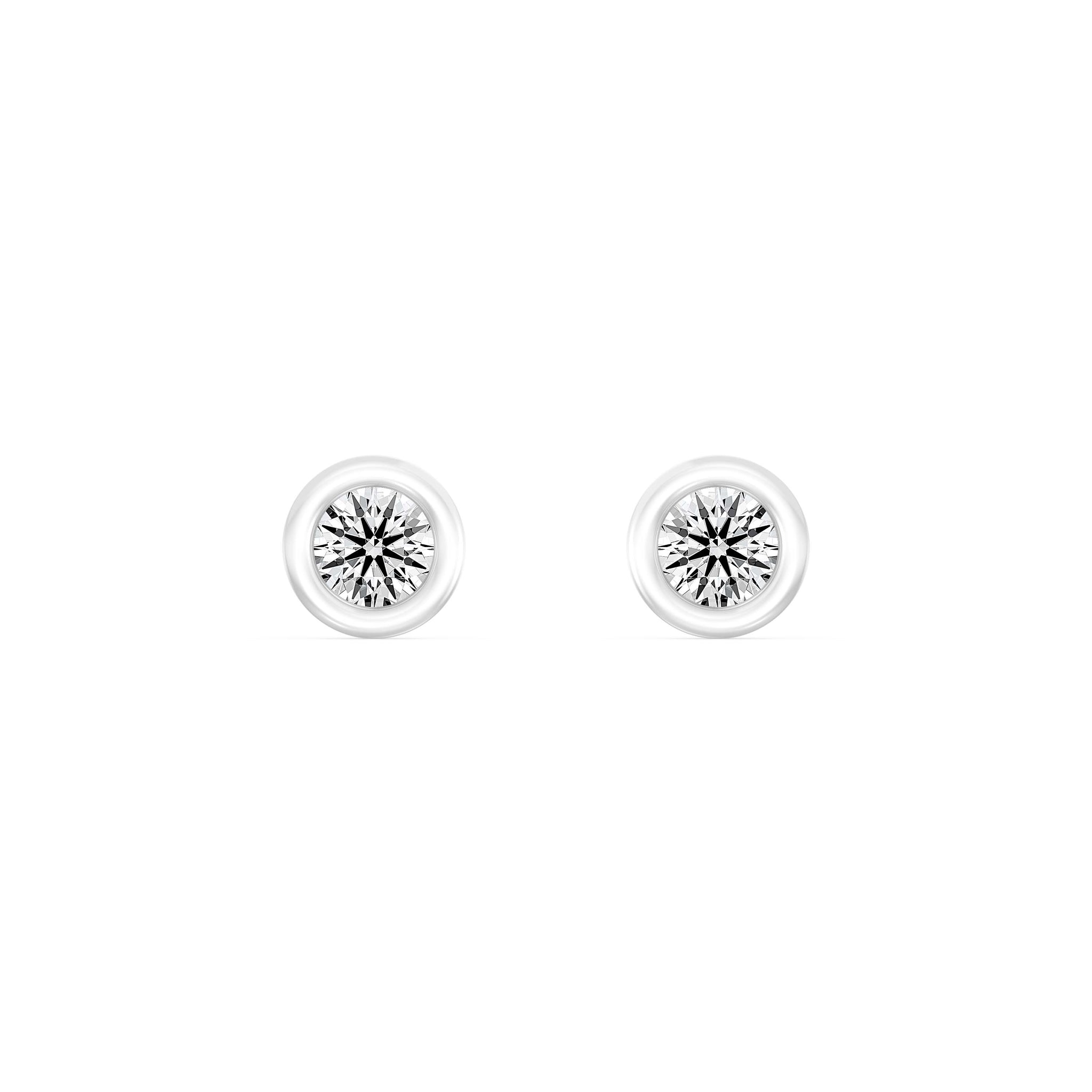 1/5 Carat ROUND SHAPE Cut Lab -Diamond Bazel Set Earring in Gold