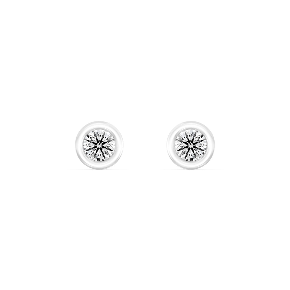 1/5 Carat ROUND SHAPE Cut Lab -Diamond Bazel Set Earring in Gold