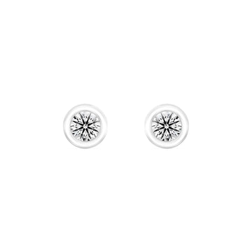 1/3 Carat ROUND SHAPE Cut Lab -Diamond Bazel Set Earring in Gold