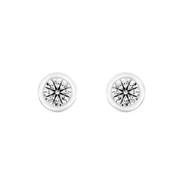 1.00.Carat ROUND SHAPE Cut Lab -Diamond Bazel Set Earring in 10kt Gold