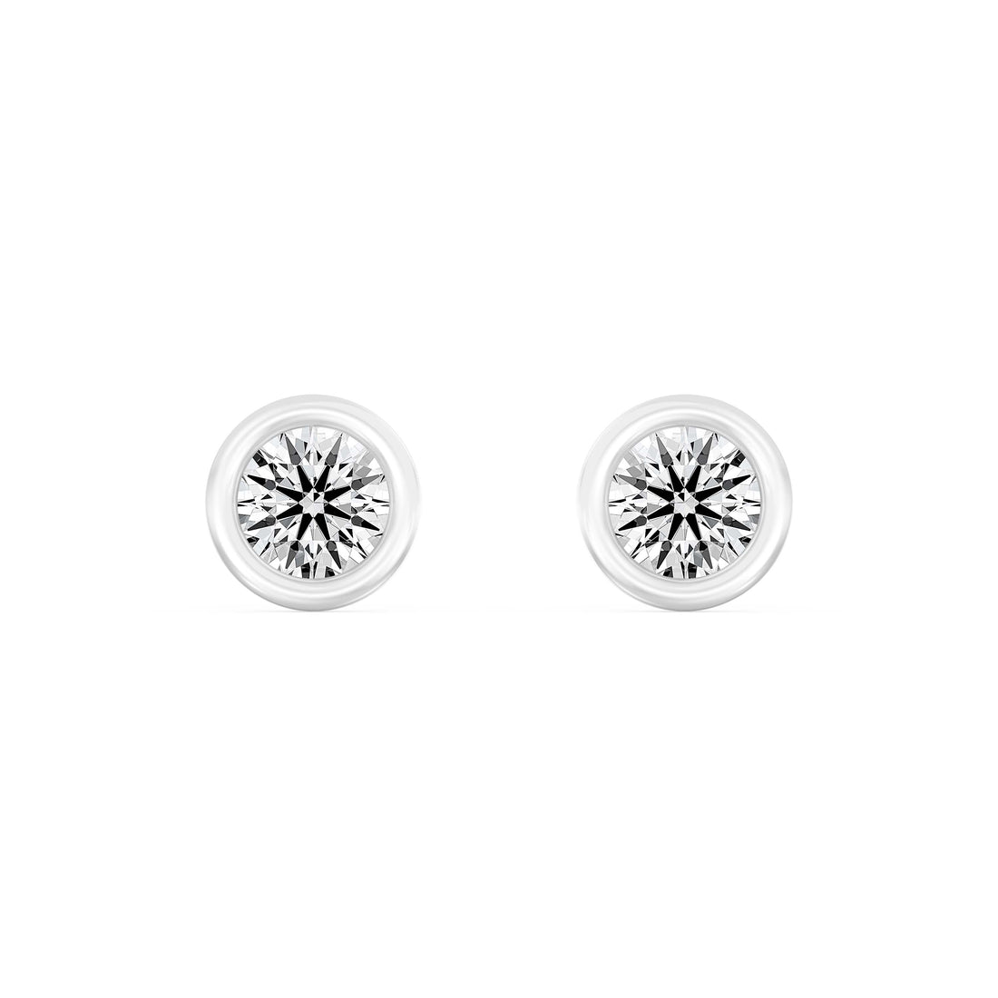 1.00.Carat ROUND SHAPE Cut Lab -Diamond Bazel Set Earring in 10kt Gold