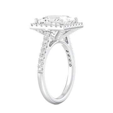 5.5/8 CTW Elegant Princess Halo Engagement Ring with Tight Halo Design